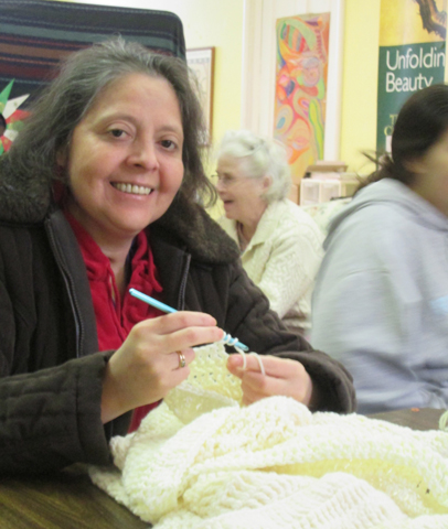 "Mary" comes to the Women's Outreach Center "because it's therapy for me. When I'm here, I'm not thinking about bills or my car. I just come and enjoy."