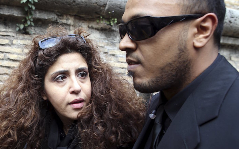 Italian laywoman Francesca Chaouqui, one of five people on trial for leaking confidential documents, arrives at the Vatican for her trial March 14, 2016. (Reuters/Alessandro Bianchi)