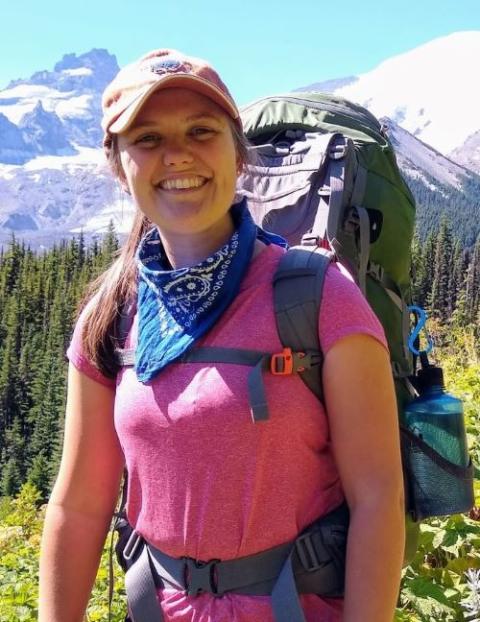 Sr. Terri Schell at Mount Rainier in Washington state 