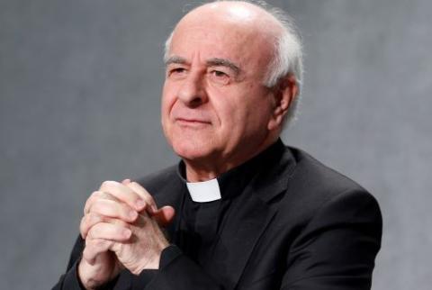 Archbishop Vincenzo Paglia, president of the Pontifical Academy for Life, is pictured in a file photo during a Vatican news conference Jan. 15, 2019. (CNS photo/Paul Haring)