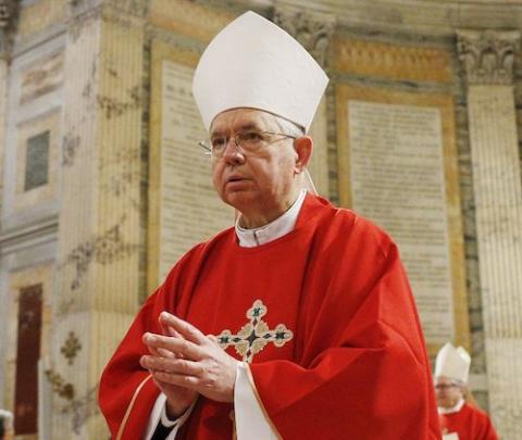 Archbishop José Gomez of Los Angeles, president of the U.S. Conference of Catholic Bishops, at the Basilica of St. Paul Outside the Walls in Rome Jan. 31, 2020 (CNS/Paul Haring)