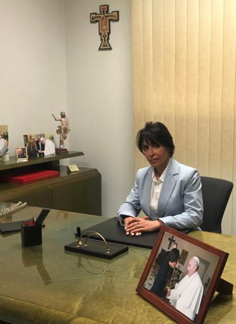 Emilce Cuda in her office at the Vatican (Courtesy of the Pontifical Commission for Latin America)