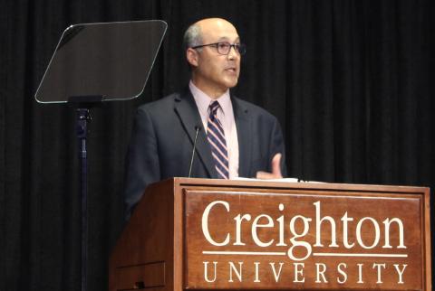 Dan Misleh, executive director of Catholic Climate Covenant, speaks during the first "Laudato Si' and the U.S. Catholic Church" conference on June 27, 2019. (NCR photo/Brian Roewe)