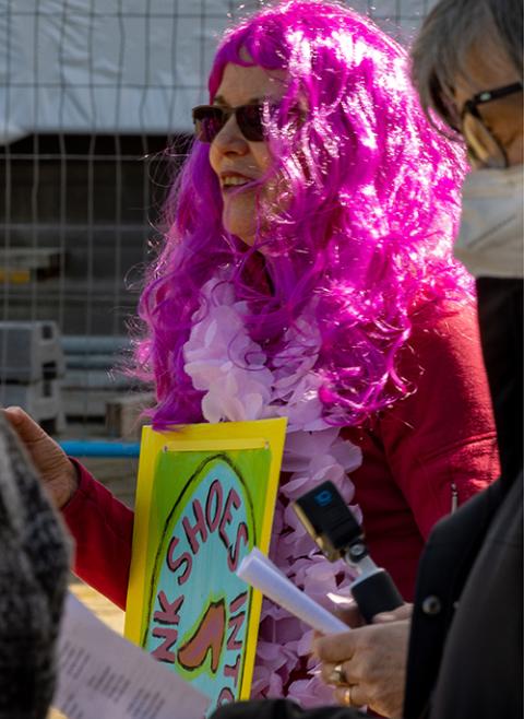 Cecily McNeill, founder of the "Be the Change" in Wellington, during the event in that city on Sept. 18 (Courtesy of John Murphy, CathNews New Zealand)