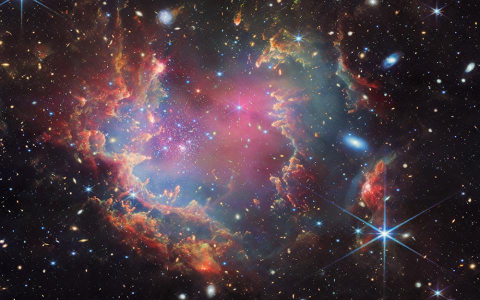 NGC 602, a young star cluster in the Small Magellanic Cloud in an image from NASA's James Webb Space Telescope (Flickr/ESA/Webb)