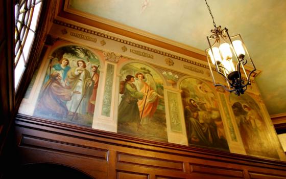 Frescoes depict biblical scenes inside the Institute of Notre Dame in Baltimore. (Courtesy of Drena Fertetta)