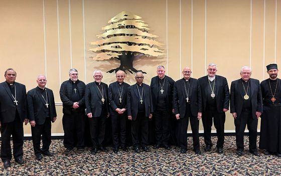 The Eastern Catholic bishops of the U.S. pose for a photo at the Maronite Catholic Pastoral Center in St. Louis during their meeting March 30-31. (CNS/Courtesy of Bishop Gregory Mansour)