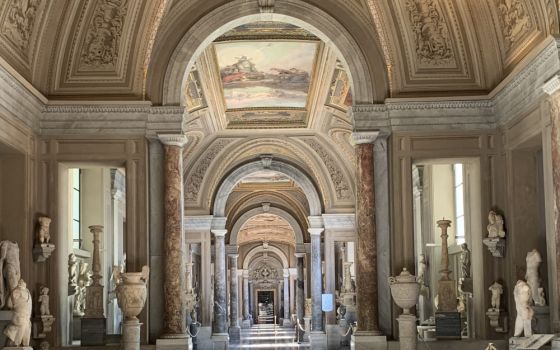 The entrance to the Chiaramonti gallery in the Vatican Museums in 2020