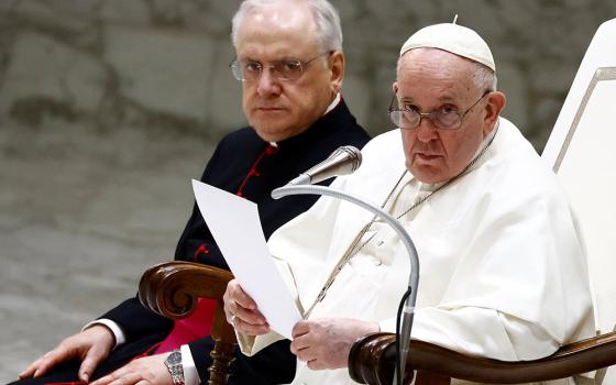 Pope Francis leads his weekly general audience Jan. 25 at the Vatican. (CNS/Reuters/Yara Nardi)