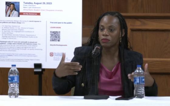 U.S. Rep. Summer Lee speaks during an Aug. 27 event on air pollution at Duquesne University in Pittsburgh. (