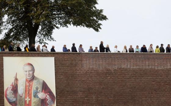 People attend Mass at the Jasna Gora Monastery, Poland's most revered Catholic shrine, in Czestochowa, Poland.