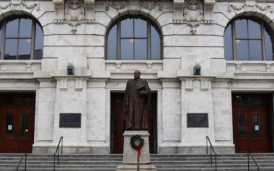 The main entrance to Louisiana Supreme Court building in New Orleans 