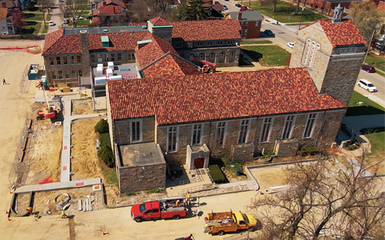 An aerial shot of ongoing construction of Xavier Jesuit Academy from an April 2024 video update. (NCR screenshot/YouTube/Xavier Jesuit Academy)