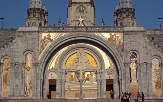 The facade of the Basilica of Our Lady of the Rosary in Lourdes, France, has mosaics by Fr. Marko Ivan Rupnik. 