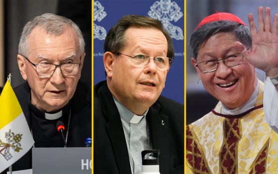 From left: Cardinal Pietro Parolin (CNS/KEYSTONE/EDA/POOL/Alessandro della Valle); Canadian Cardinal Gérald Lacroix (CNS/Lola Gomez); Cardinal Luis Antonio Tagle (OSV News/Bob Roller)