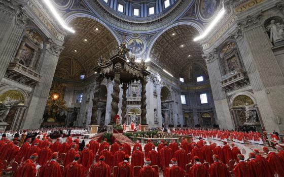 In this file photo, before entering the conclave, cardinals concelebrate Mass for the election of the Roman pontiff in St. Peter's Basilica at the Vatican March 12, 2013. (OSV News/CNS/Paul Haring)