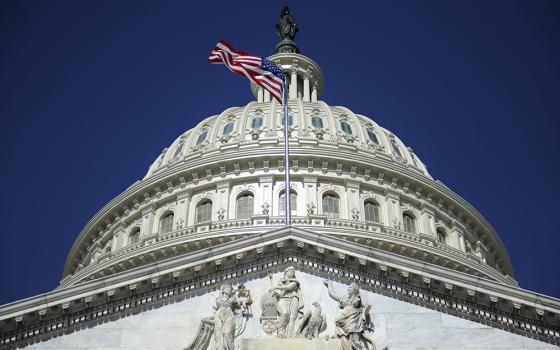 A file photo shows the American flag below the U.S. Capitol dome in Washington. (OSV News/Reuters/Jonathan Ernst)