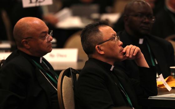 Bishops listen to speakers June 13, 2024, at the U.S. Conference of Catholic Bishops' Spring Plenary Assembly in Louisville, Kentucky. (OSV News/Bob Roller)