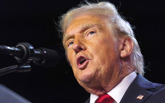  Republican President-elect Donald Trump addresses supporters during his rally at the Palm Beach County Convention Center in West Palm Beach, Fla., Nov. 6, after being elected the 47th president of the United States. (OSV News/Reuters/Brian Snyder)