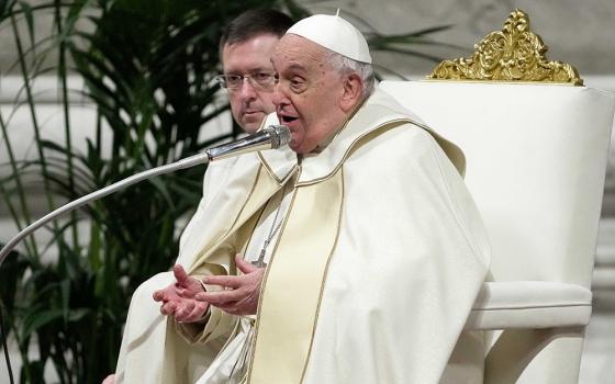 Pope Francis gives his homily during Mass for the feast of Our Lady of Guadalupe in St. Peter’s Basilica at the Vatican on Dec. 12, 2024. (CNS/Lola Gomez)