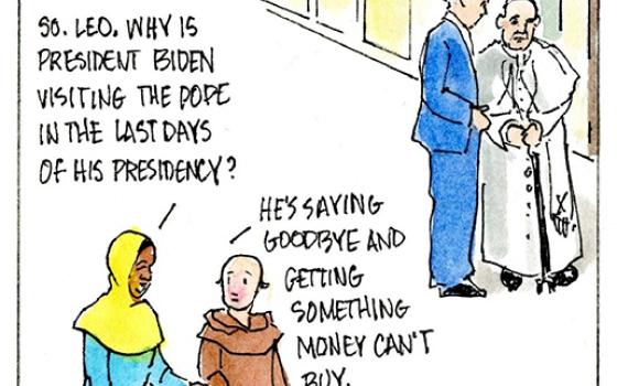 Francis, the comic strip: President Joe Biden goes to Rome to visit with Pope Francis.