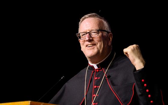 Bishop Robert Barron of Winona-Rochester, Minn., speaks at the Star of the North Eucharistic Congress at the Sanford Center in Bemidji, Minn., May 18, 2024. (OSV News/Courtney Meyer)