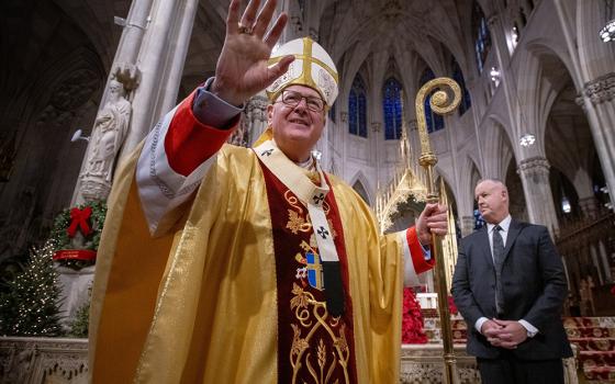 Cardinal Timothy Dolan celebrates Mass at St. Patrick's Cathedral in New York City on Dec. 29, 2024, to mark the kickoff of the 2025 Jubilee. Dolan delivered a homily Feb. 15 at the Basilica Cathedral of St. John the Baptist in St. John's, Newfoundland, after the cardinal’s flight to Ireland was unexpectedly diverted. (OSV News/Jeffrey Bruno)