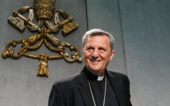 Cardinal Mario Grech, secretary-general of the Synod of Bishops, begins a news conference to present an update on the process for the synod on synodality, at the Vatican Aug. 26, 2022. (CNS/Paul Haring)
