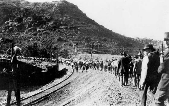 Deportation of striking miners from Bisbee, Arizona, on July 12, 1917 (Wikimedia Commons/Arizona Historical Society)