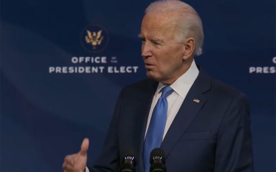 President-elect Joe Biden speaks during a Dec. 11 livestreamed event in Wilmington, Delaware, to announce members of his administration. (NCR screenshot/YouTube/Joe Biden)