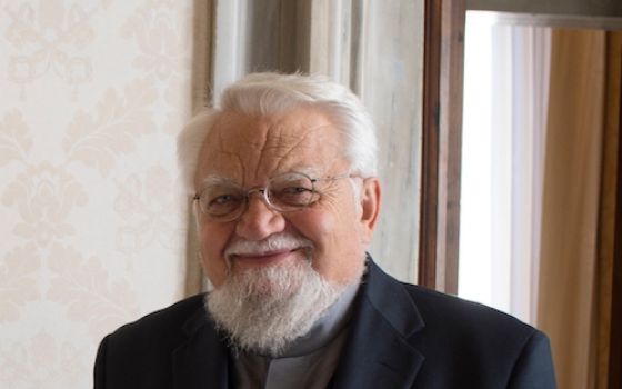 Enzo Bianchi, founder and former prior of the ecumenical Monastery of Bose, pictured at the Vatican Jan. 12, 2019. (CNS/Vatican Media)