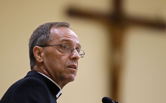 Bishop Charles Thompson speaks after he is introduced as the new archbishop of Indianapolis on June 13, 2017, in Indianapolis. 