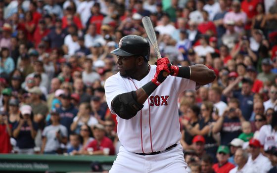 Baseball Hall of Famer David Ortiz, aka Big Papi, at bat for the Boston Red Sox in 2009 (Wikimedia Commons/Parkerjh)