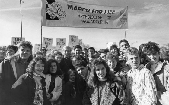 Author is pictured right of then-Philadelphia Archbishop Anthony Bevilacqua (center) at the 1989 March for Life — the first and only time she attended the anti-abortion event.