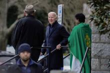 President Joe Biden smiles after attending Mass at St. Edmond Catholic Church in Rehoboth Beach, Delaware, Jan. 21, 2023. (OSV News/Reuters/Ken Cedeno)