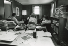 NCR staff are pictured inside the company's headquarters in Kansas City, Missouri, in this photo from 1968, the year Humanae Vitae was issued by Pope Paul VI. The encyclical called the use of artificial birth control "intrinsically wrong." NCR's first issue appeared in October 1964, amid the Second Vatican Council. (Jack Kenward)