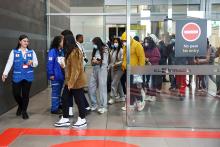 Colombians deported from the United States arrive at El Dorado International Airport in Bogota, Colombia, Jan. 28, 2025. (Reuters/Luisa Gonzalez)